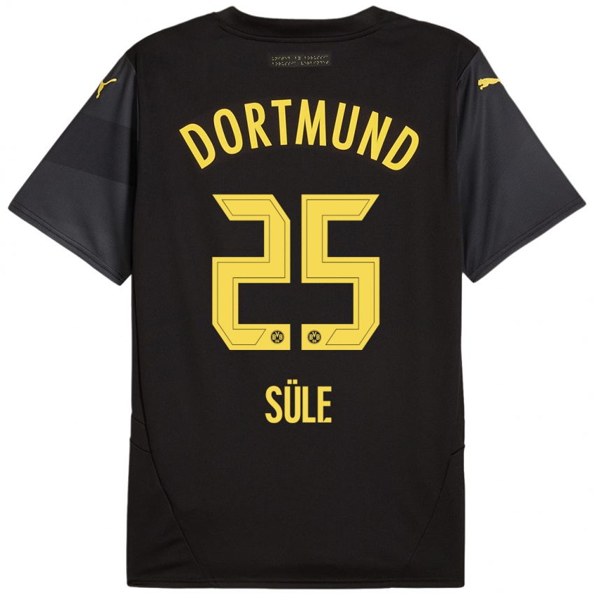 Hombre Camiseta Niklas Sule #25 Negro Amarillo 2ª Equipación 2024/25 La Camisa Perú