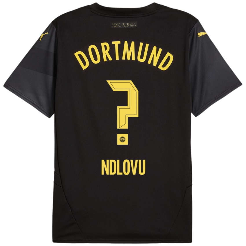 Hombre Camiseta Desmond Ndlovu #0 Negro Amarillo 2ª Equipación 2024/25 La Camisa Perú