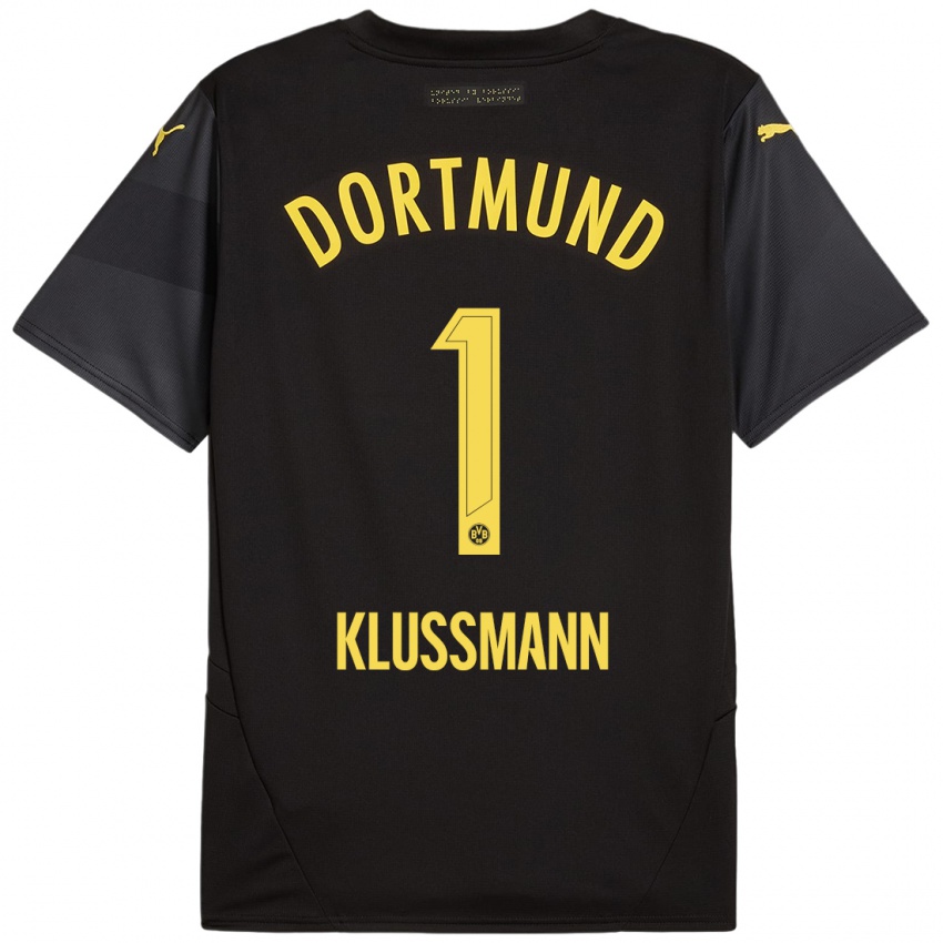 Hombre Camiseta Leon Klußmann #1 Negro Amarillo 2ª Equipación 2024/25 La Camisa Perú