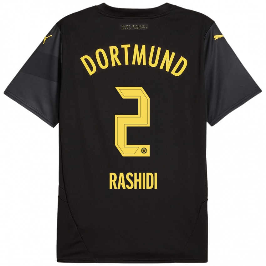 Hombre Camiseta William Rashidi #2 Negro Amarillo 2ª Equipación 2024/25 La Camisa Perú