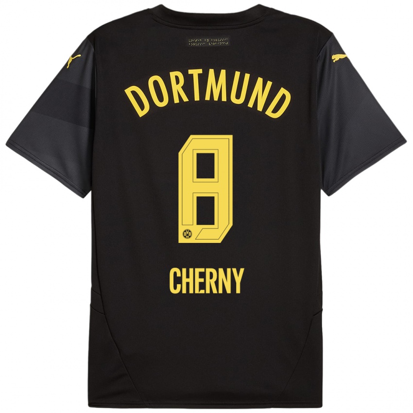 Hombre Camiseta Nick Cherny #8 Negro Amarillo 2ª Equipación 2024/25 La Camisa Perú