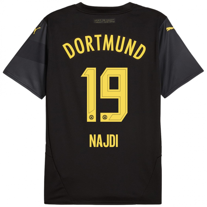 Hombre Camiseta Ahmad Najdi #19 Negro Amarillo 2ª Equipación 2024/25 La Camisa Perú