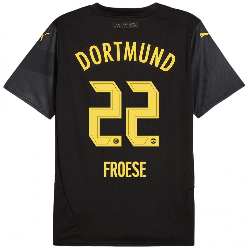 Hombre Camiseta Julien Froese #22 Negro Amarillo 2ª Equipación 2024/25 La Camisa Perú