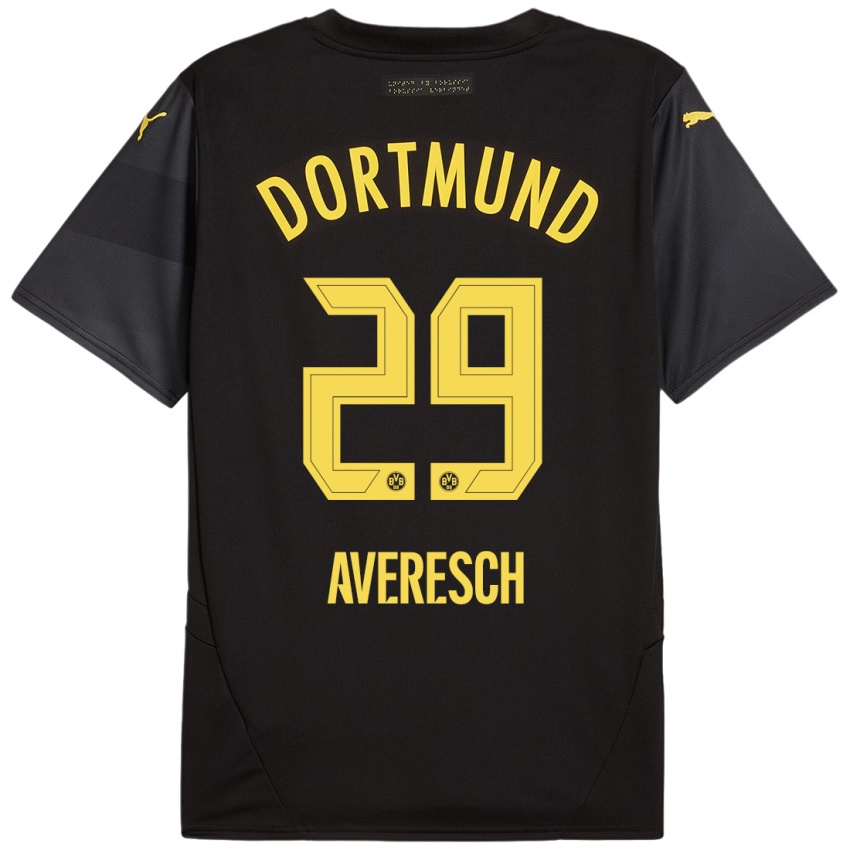 Hombre Camiseta Noah Averesch #29 Negro Amarillo 2ª Equipación 2024/25 La Camisa Perú