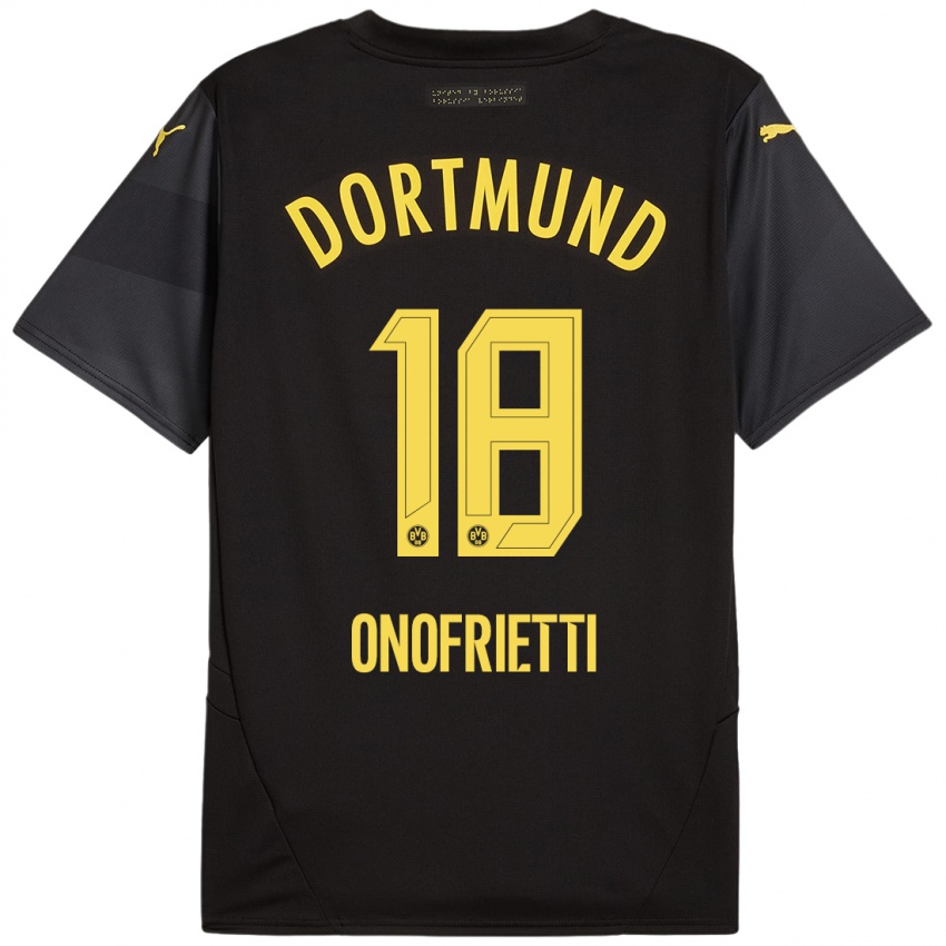 Hombre Camiseta Vincenzo Onofrietti #18 Negro Amarillo 2ª Equipación 2024/25 La Camisa Perú