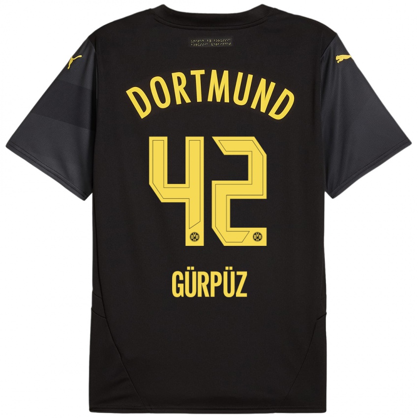 Hombre Camiseta Goktan Gurpuz #42 Negro Amarillo 2ª Equipación 2024/25 La Camisa Perú