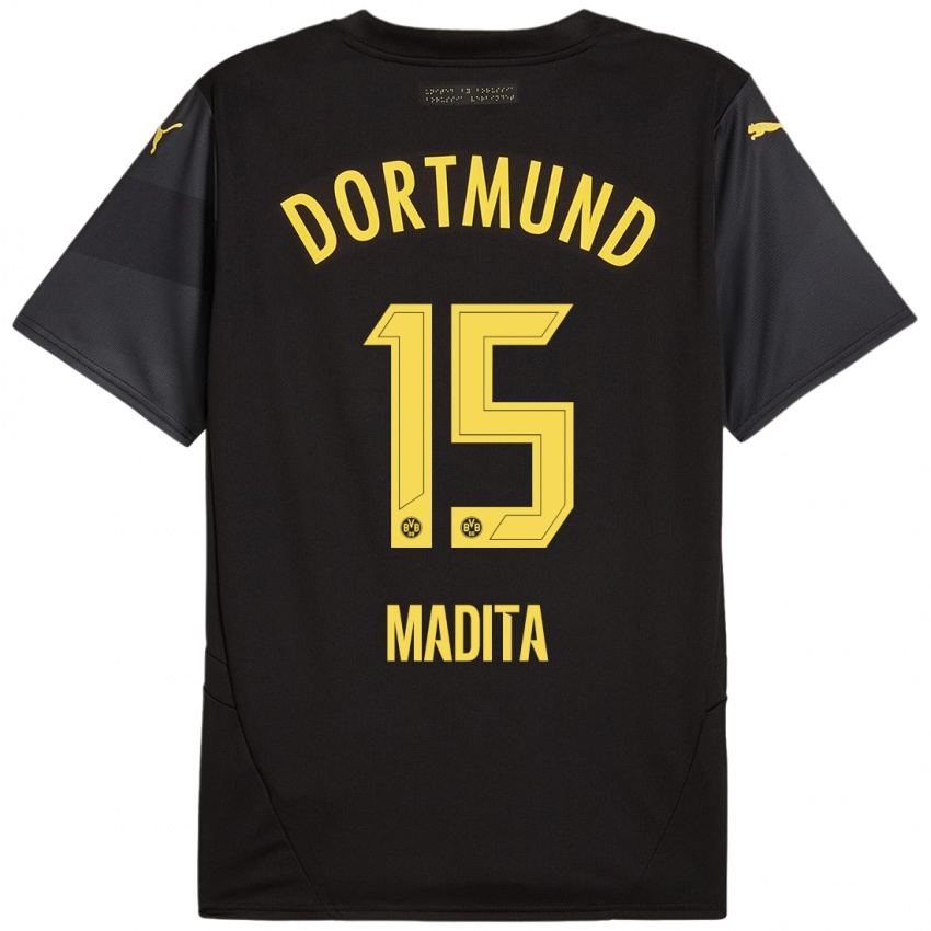 Hombre Camiseta Kohorst Madita #15 Negro Amarillo 2ª Equipación 2024/25 La Camisa Perú