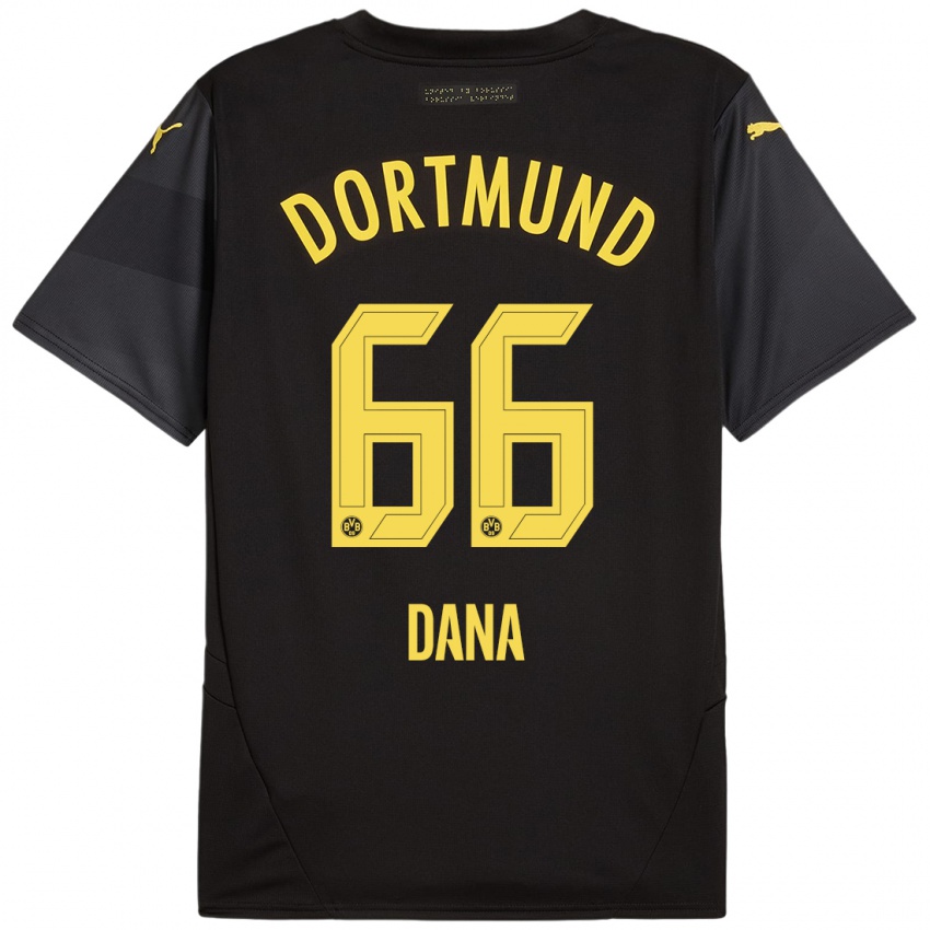 Hombre Camiseta Bleckmann Dana #66 Negro Amarillo 2ª Equipación 2024/25 La Camisa Perú