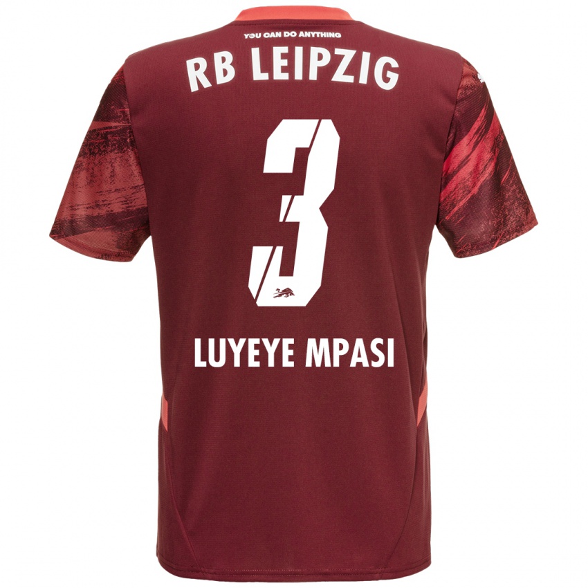 Hombre Camiseta Seal Luyeye Mpasi #3 Borgoña 2ª Equipación 2024/25 La Camisa Perú