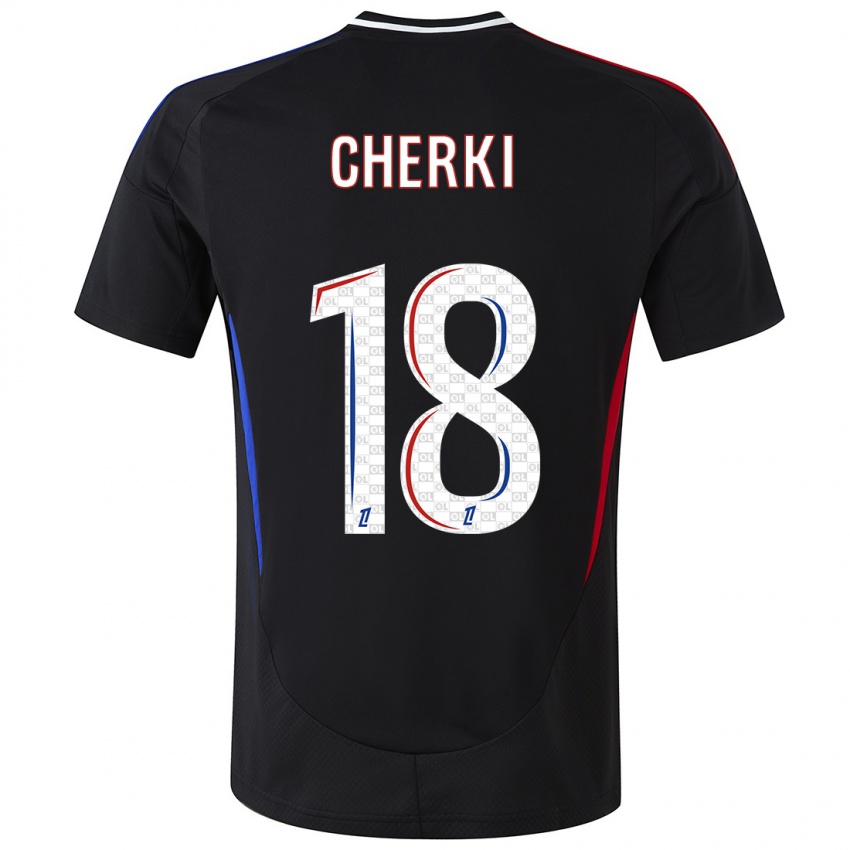 Hombre Camiseta Rayan Cherki #18 Negro 2ª Equipación 2024/25 La Camisa Perú