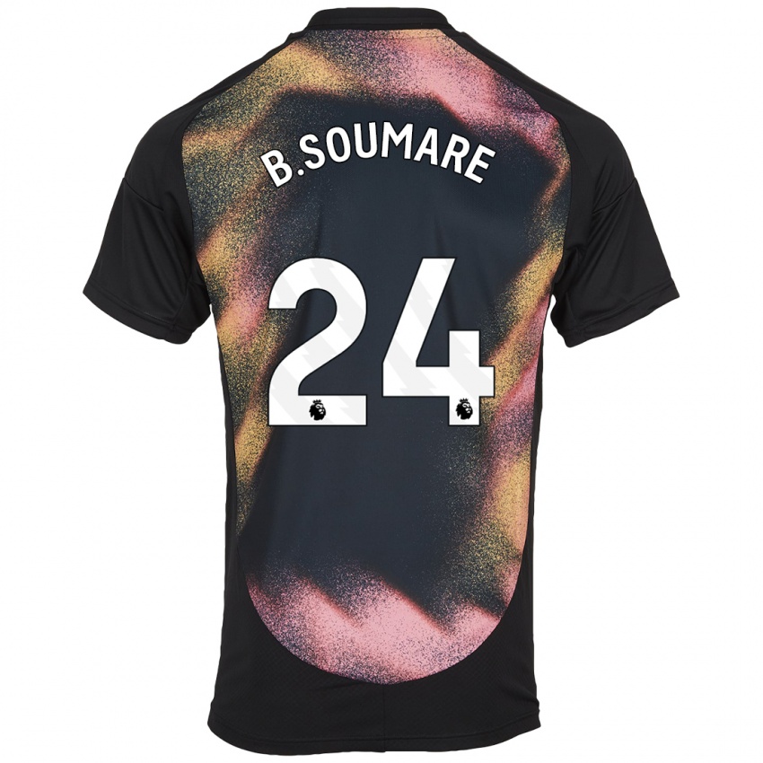 Hombre Camiseta Boubakary Soumaré #24 Negro Blanco 2ª Equipación 2024/25 La Camisa Perú