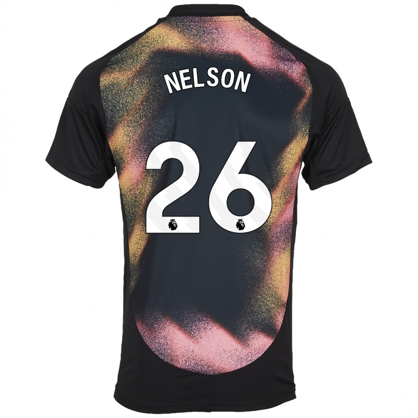 Hombre Camiseta Ben Nelson #26 Negro Blanco 2ª Equipación 2024/25 La Camisa Perú