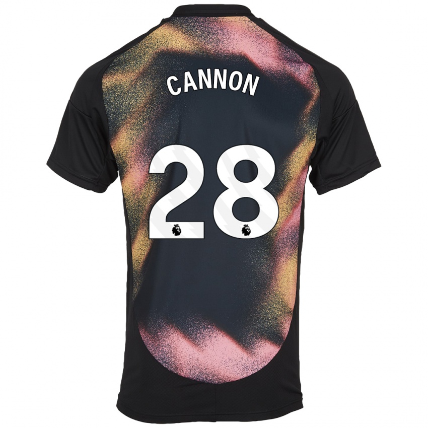 Hombre Camiseta Thomas Cannon #28 Negro Blanco 2ª Equipación 2024/25 La Camisa Perú