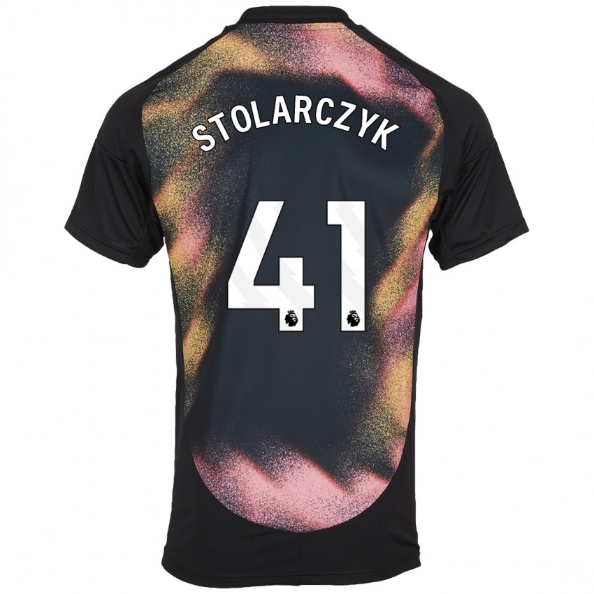 Hombre Camiseta Jakub Stolarczyk #41 Negro Blanco 2ª Equipación 2024/25 La Camisa Perú