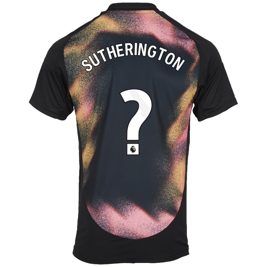 Hombre Camiseta Harry Sutherington #0 Negro Blanco 2ª Equipación 2024/25 La Camisa Perú