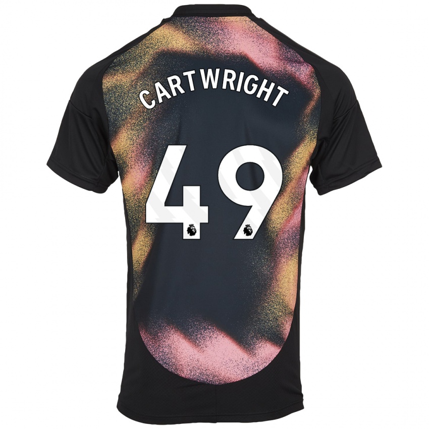 Hombre Camiseta Henry Cartwright #49 Negro Blanco 2ª Equipación 2024/25 La Camisa Perú