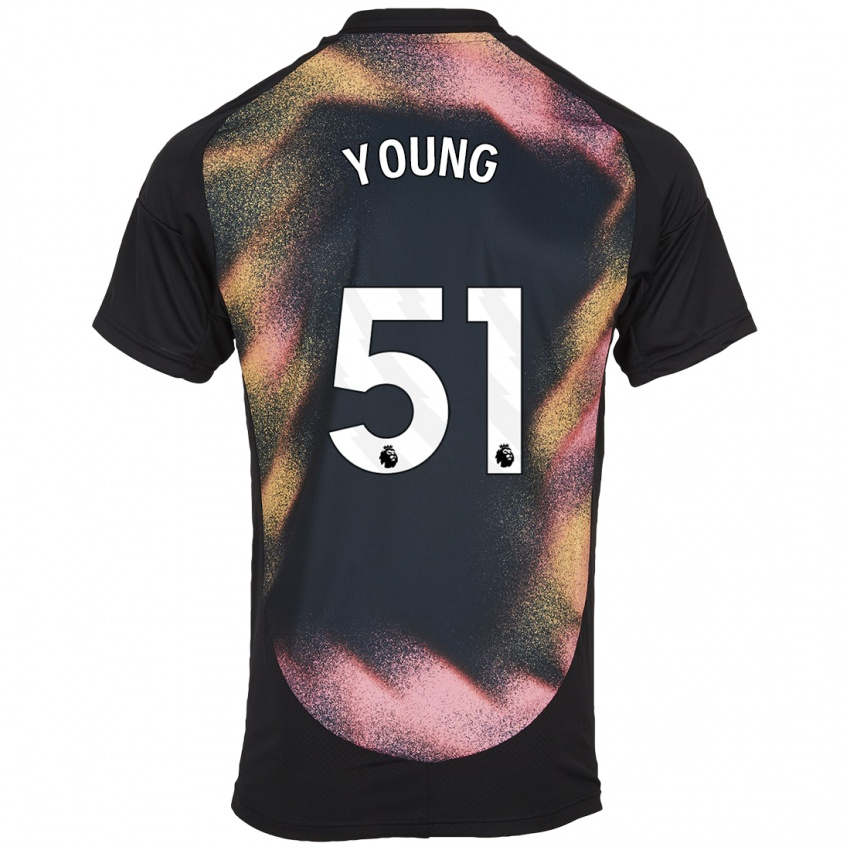 Hombre Camiseta Brad Young #51 Negro Blanco 2ª Equipación 2024/25 La Camisa Perú