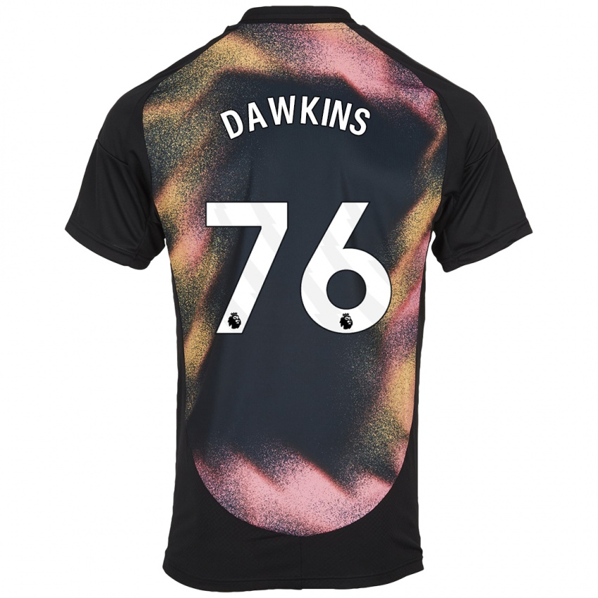 Hombre Camiseta Kartell Dawkins #76 Negro Blanco 2ª Equipación 2024/25 La Camisa Perú