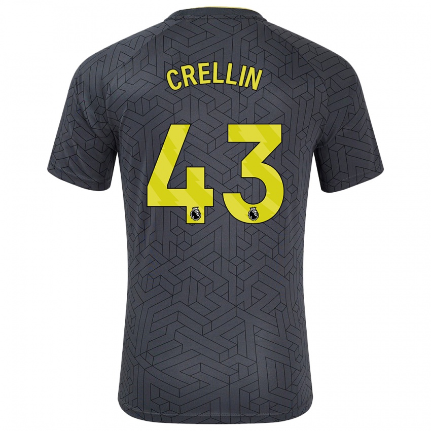 Hombre Camiseta Billy Crellin #43 Negro Amarillo 2ª Equipación 2024/25 La Camisa Perú