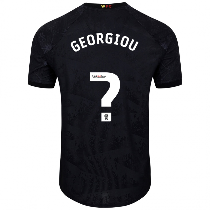 Hombre Camiseta Thomas Georgiou #0 Negro Blanco 2ª Equipación 2024/25 La Camisa Perú