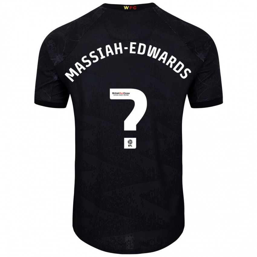 Hombre Camiseta Zavier Massiah-Edwards #0 Negro Blanco 2ª Equipación 2024/25 La Camisa Perú