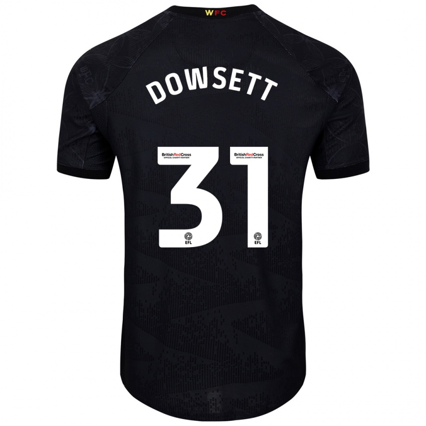 Hombre Camiseta Rebekah Dowsett #31 Negro Blanco 2ª Equipación 2024/25 La Camisa Perú