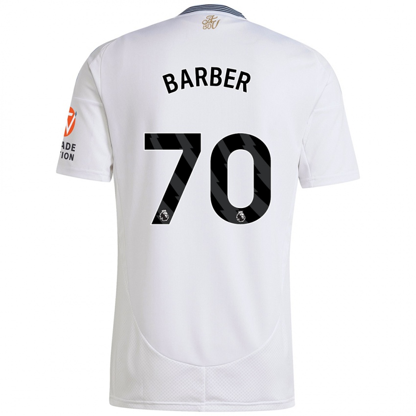 Hombre Camiseta Jayden Barber #70 Blanco 2ª Equipación 2024/25 La Camisa Perú