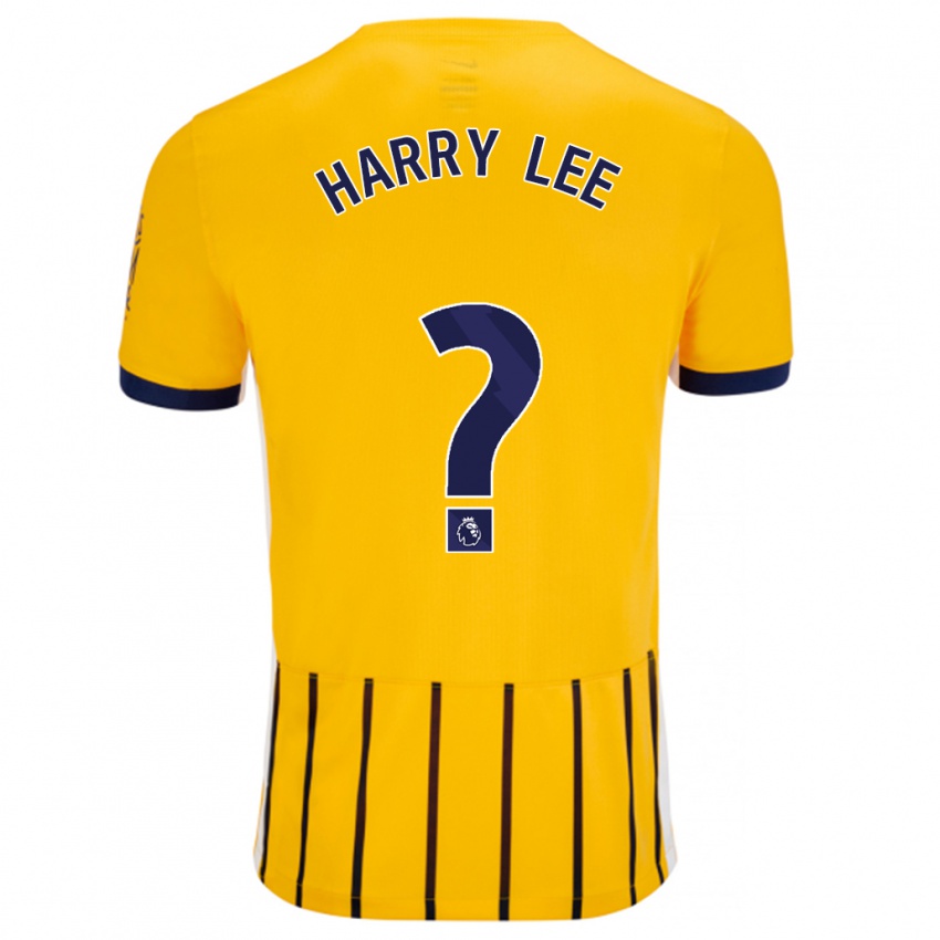 Hombre Camiseta Harry Lee #0 Dorado Azul Rayas 2ª Equipación 2024/25 La Camisa Perú