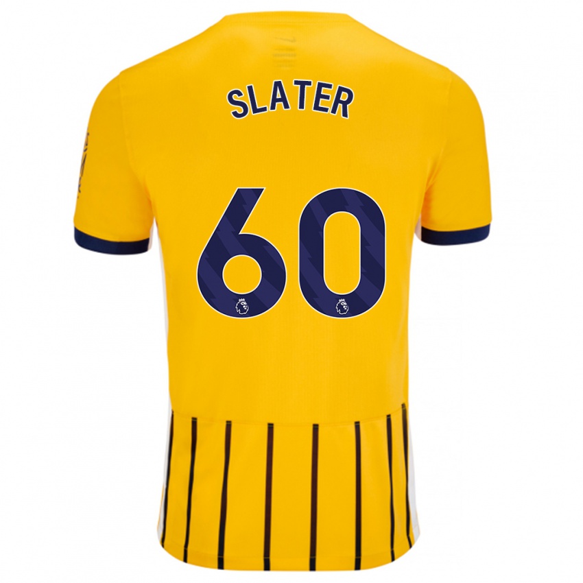 Hombre Camiseta Jacob Slater #60 Dorado Azul Rayas 2ª Equipación 2024/25 La Camisa Perú