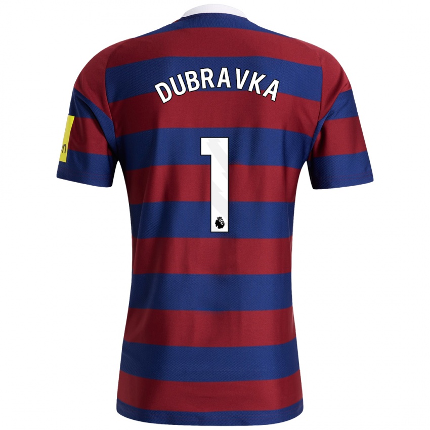 Hombre Camiseta Martin Dubravka #1 Burdeos Azul Marino 2ª Equipación 2024/25 La Camisa Perú