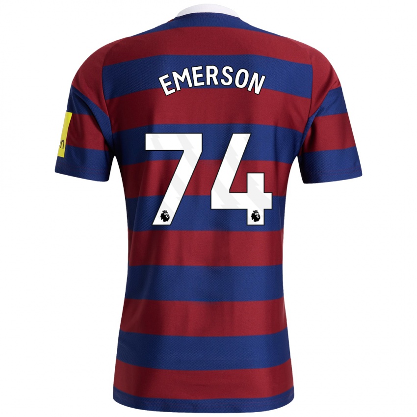 Hombre Camiseta Johnny Emerson #74 Burdeos Azul Marino 2ª Equipación 2024/25 La Camisa Perú