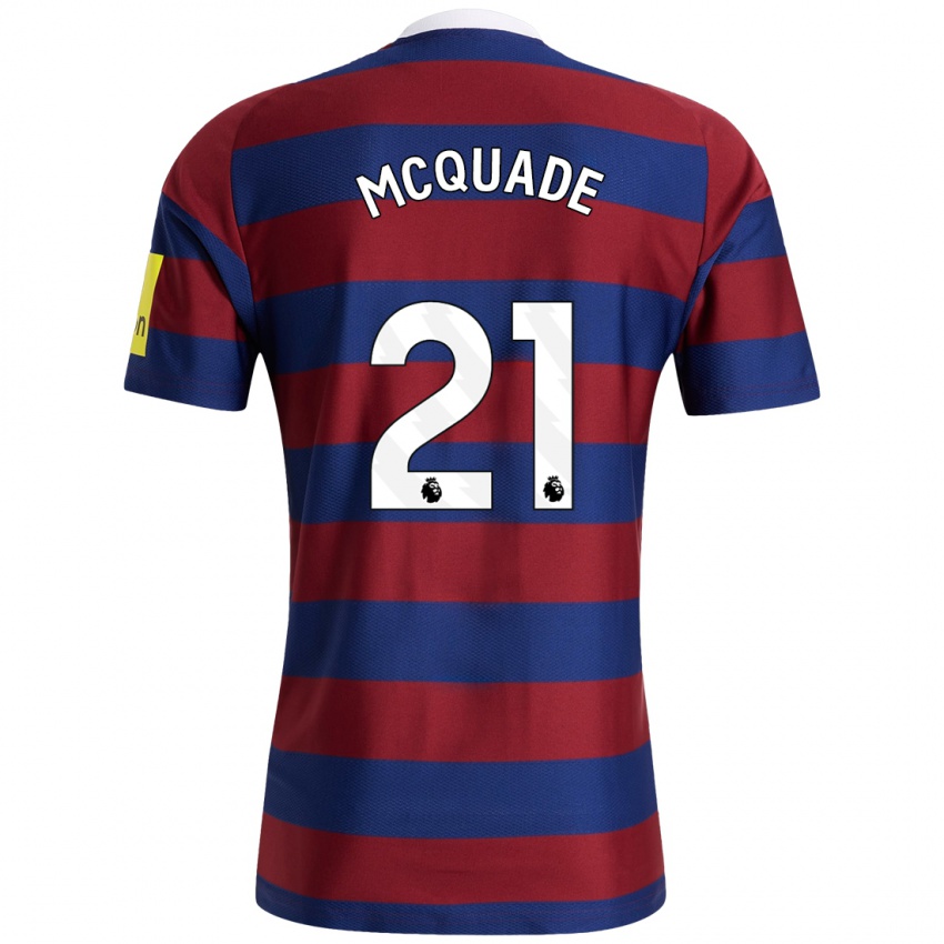 Hombre Camiseta Jasmine Mcquade #21 Burdeos Azul Marino 2ª Equipación 2024/25 La Camisa Perú