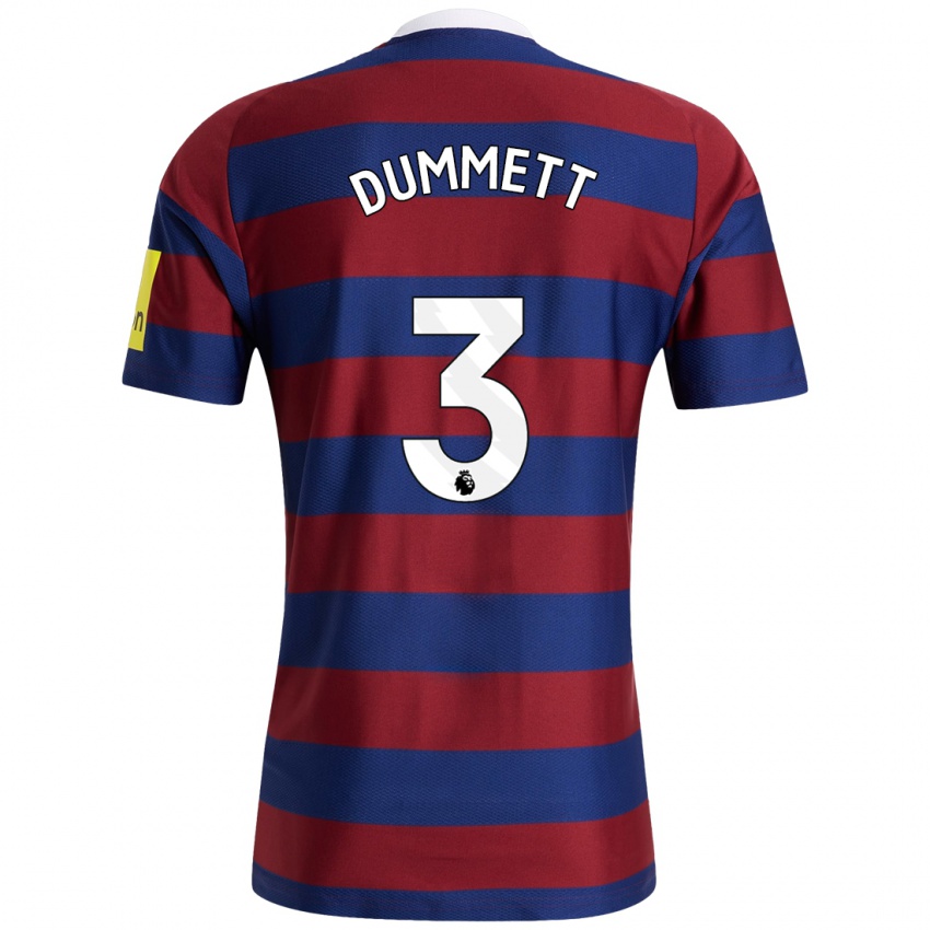 Hombre Camiseta Paul Dummett #3 Burdeos Azul Marino 2ª Equipación 2024/25 La Camisa Perú