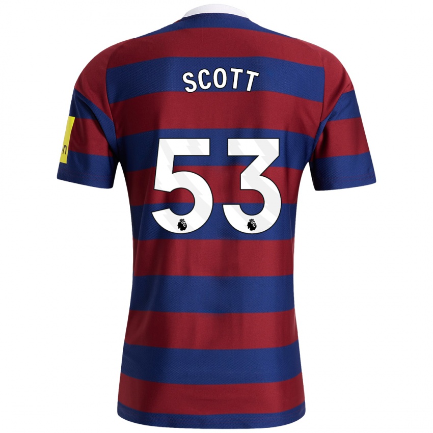 Hombre Camiseta Joshua Scott #53 Burdeos Azul Marino 2ª Equipación 2024/25 La Camisa Perú