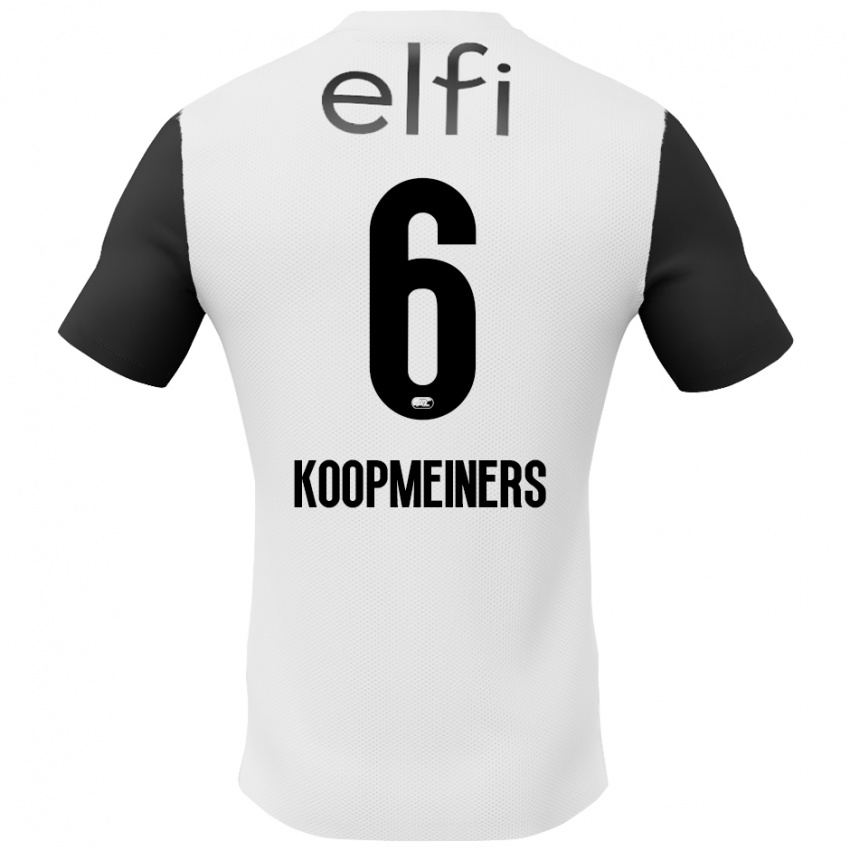 Hombre Camiseta Peer Koopmeiners #6 Blanco Negro 2ª Equipación 2024/25 La Camisa Perú