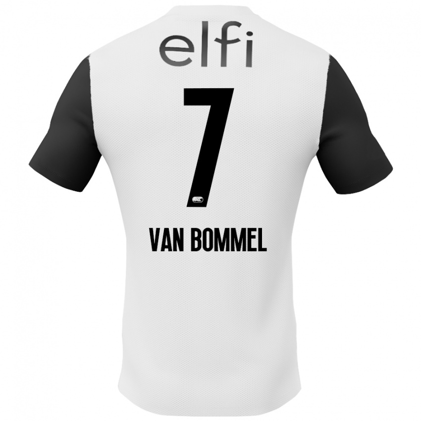 Hombre Camiseta Ruben Van Bommel #7 Blanco Negro 2ª Equipación 2024/25 La Camisa Perú