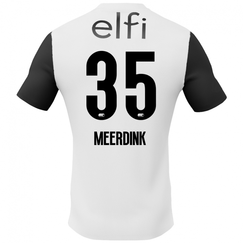 Hombre Camiseta Mexx Meerdink #35 Blanco Negro 2ª Equipación 2024/25 La Camisa Perú