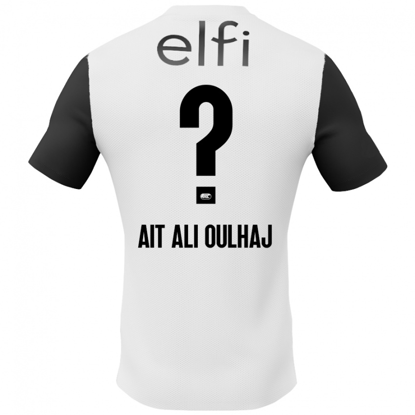 Hombre Camiseta Adam Ait Ali Oulhaj #0 Blanco Negro 2ª Equipación 2024/25 La Camisa Perú