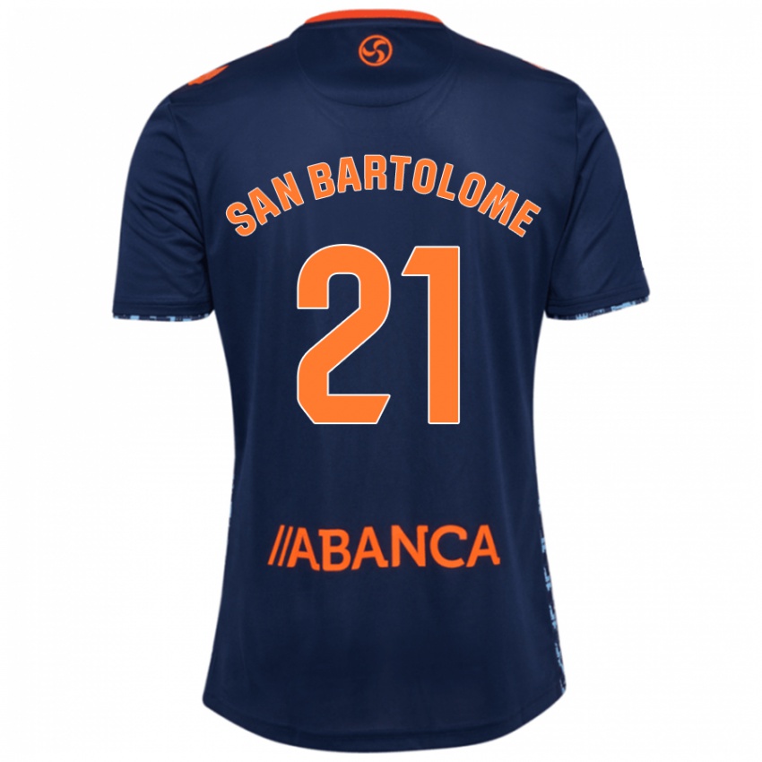 Hombre Camiseta Victor San Bartolome #21 Azul Marino 2ª Equipación 2024/25 La Camisa Perú