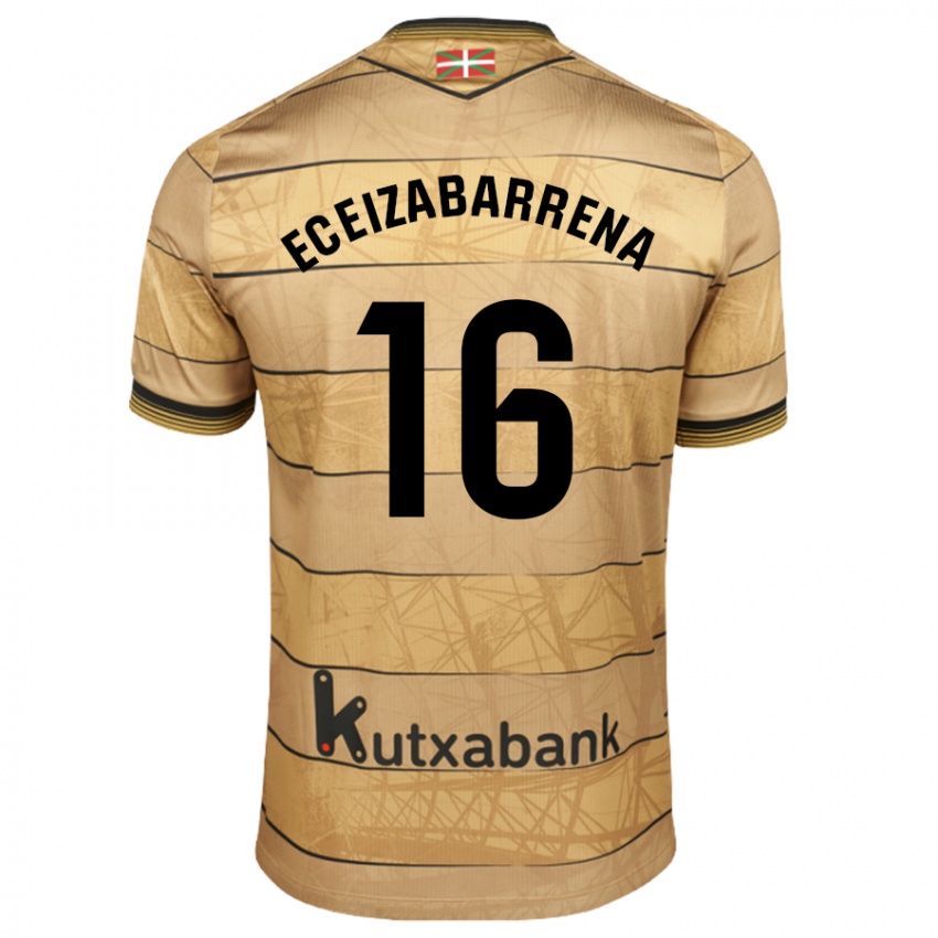 Hombre Camiseta Jon Eceizabarrena #16 Marrón 2ª Equipación 2024/25 La Camisa Perú