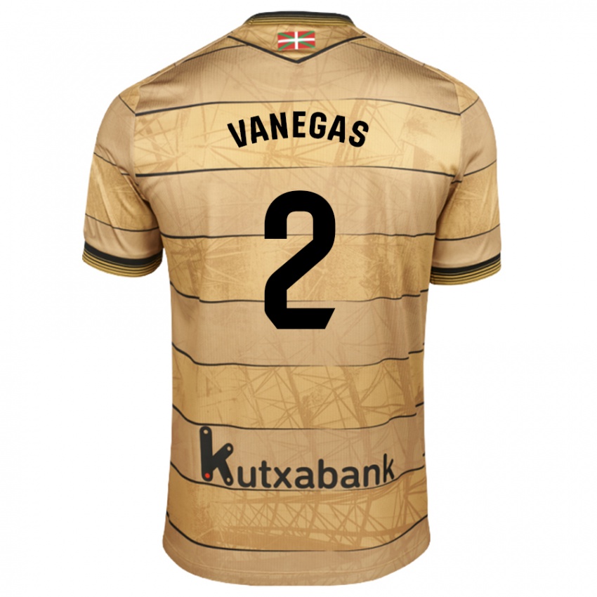 Hombre Camiseta Manuela Vanegas Cataño #2 Marrón 2ª Equipación 2024/25 La Camisa Perú