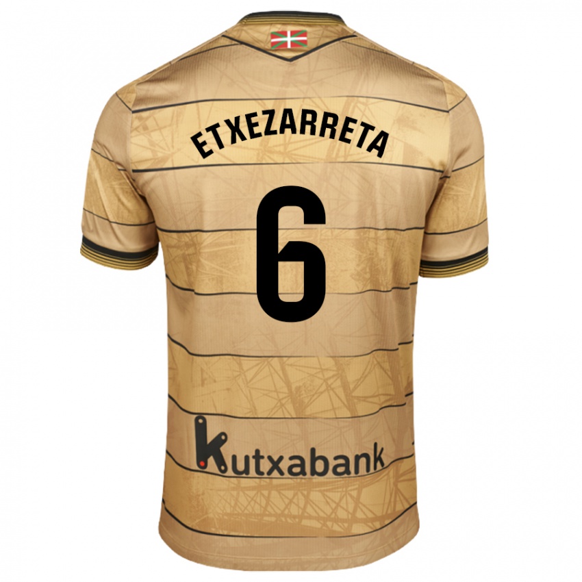 Hombre Camiseta Ane Etxezarreta Aierbe #6 Marrón 2ª Equipación 2024/25 La Camisa Perú