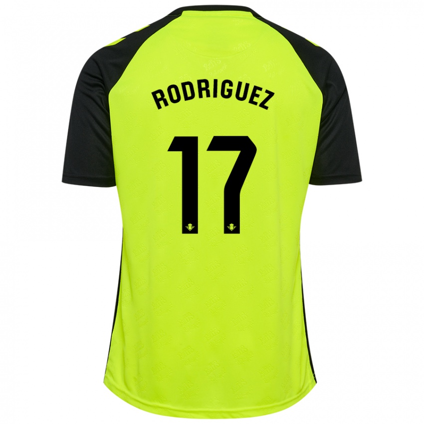 Hombre Camiseta Jesús Rodriguez #17 Amarillo Fluorescente Negro 2ª Equipación 2024/25 La Camisa Perú