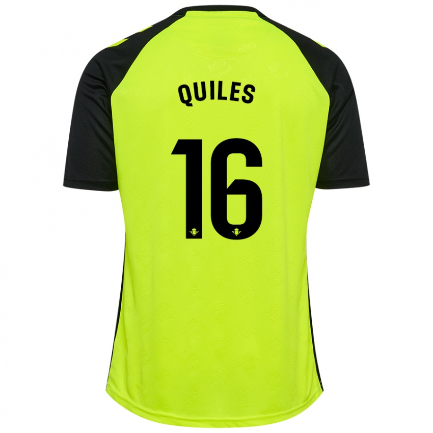 Hombre Camiseta Violeta García Quiles #16 Amarillo Fluorescente Negro 2ª Equipación 2024/25 La Camisa Perú