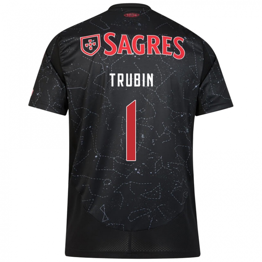 Hombre Camiseta Anatoliy Trubin #1 Negro Rojo 2ª Equipación 2024/25 La Camisa Perú