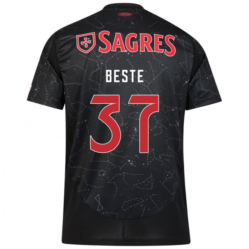 Hombre Camiseta Jan-Niklas Beste #37 Negro Rojo 2ª Equipación 2024/25 La Camisa Perú