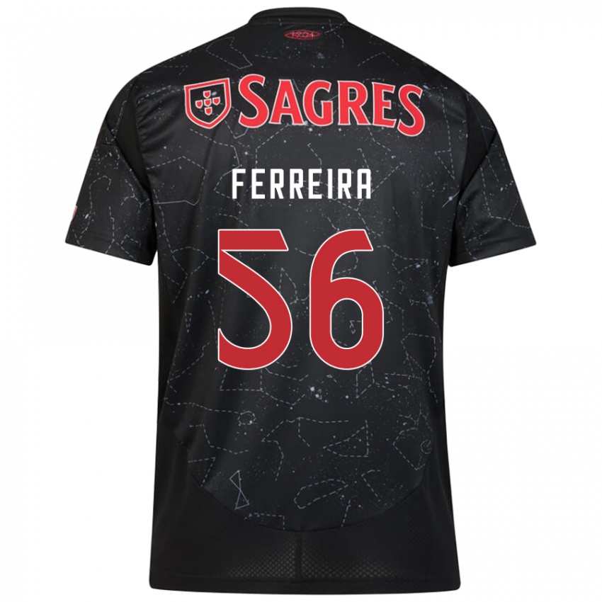 Hombre Camiseta Martim Ferreira #56 Negro Rojo 2ª Equipación 2024/25 La Camisa Perú