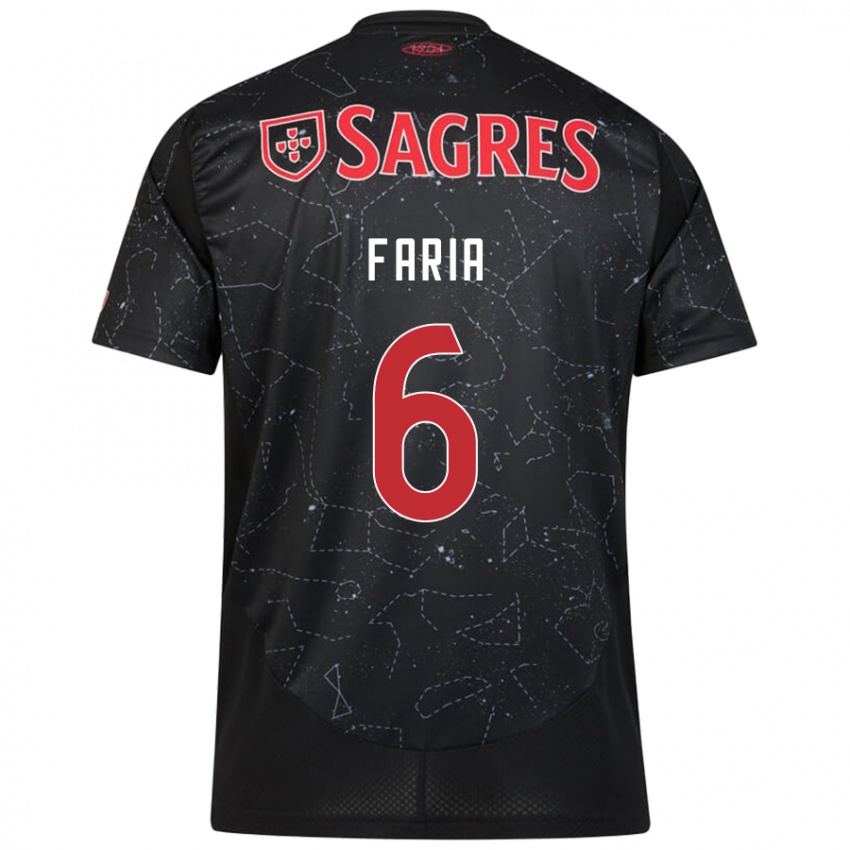 Hombre Camiseta Andreia Faria #6 Negro Rojo 2ª Equipación 2024/25 La Camisa Perú