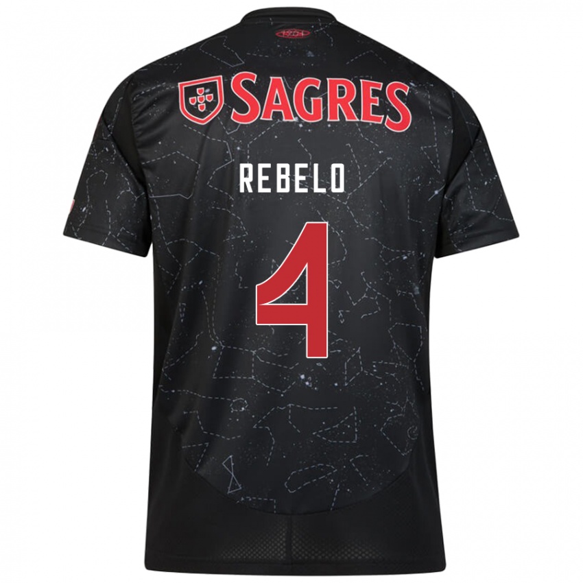 Hombre Camiseta Silvia Rebelo #4 Negro Rojo 2ª Equipación 2024/25 La Camisa Perú