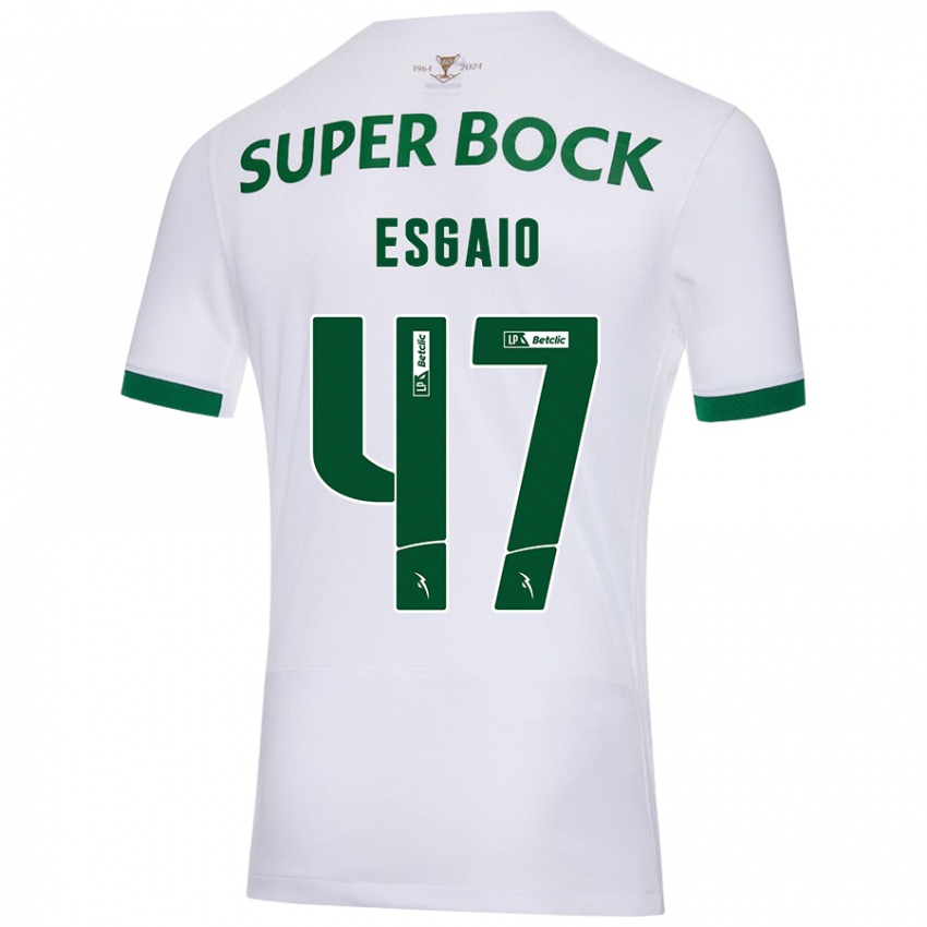 Hombre Camiseta Ricardo Esgaio #47 Blanco Verde 2ª Equipación 2024/25 La Camisa Perú